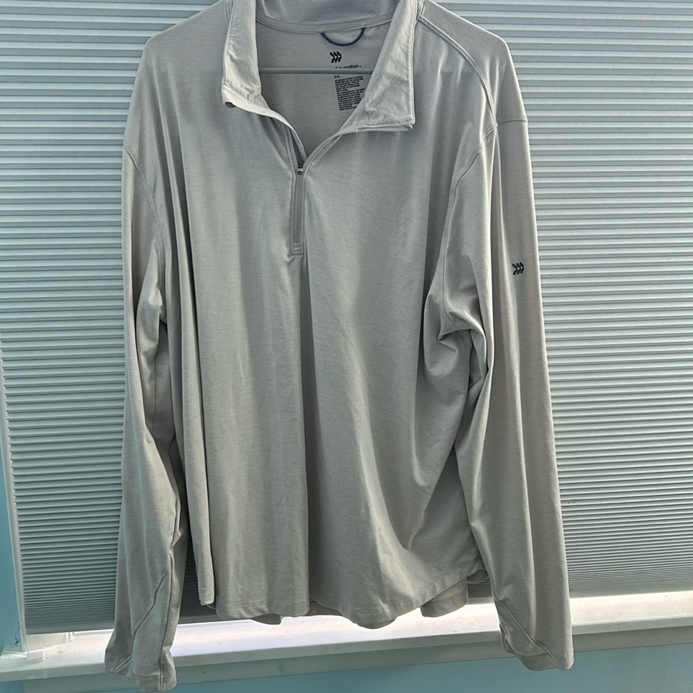 Men's tan half zip